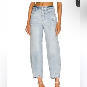 FRAME Denim Ultra High Rise Barrel Jeans